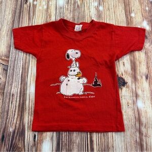 Vintage 60s Snoopy  Single Stitch Kids  T-Shirt Size M 5-6